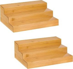 Mobpqable 2 Pack Bamboo Spice Rack