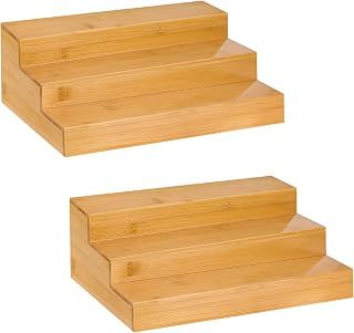 Mobpqable 2 Pack Bamboo Spice Rack